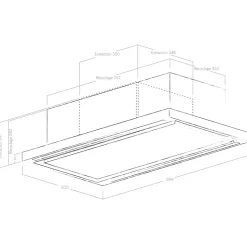 Hotte plafond Elica CLOUD SEVEN inox et blanc 90 cm recyclage