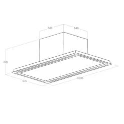 Hotte plafond Elica HILIGHT blanc 100 cm