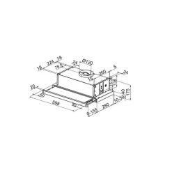 Hotte tiroir 60cm 310m3/h inox Airlux AHT630IX