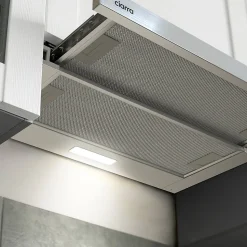 Hotte tiroir encastrable 60cm 370m3/h 2 vitesses téléscopique évacuation ou recyclage inox Ciarra CD6906DS