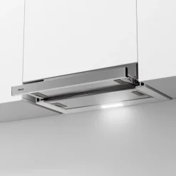 Hotte tiroir encastrable 60cm 370m3/h 2 vitesses téléscopique évacuation ou recyclage inox Ciarra CD6906DS