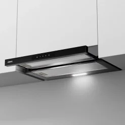 Hotte tiroir encastrable 60cm 580m3/h 3 vitesses tactile évacuation ou recyclage noir Ciarra CD6909AB