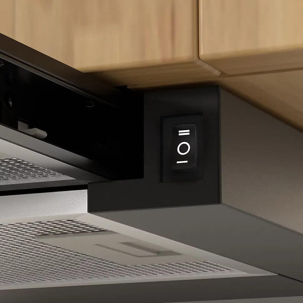 Hotte tiroir encastrable 60cm 370m3/h 2 vitesses téléscopique évacuation ou recyclage noir Ciarra CD6906DB