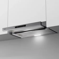 Hotte tiroir encastrable 60cm 580m3/h 3 vitesses tactile évacuation ou recyclage inox Ciarra CD6909AS