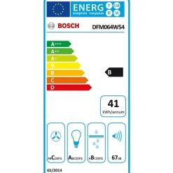 Hotte télescopique 60cm 389m3/h argent métallisé Bosch DFM064W54 série 2