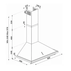 Hotte vintage murale Silverline ISIS noir mat 90 cm