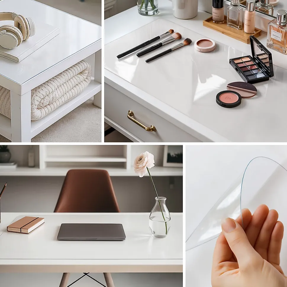 Housse de table plastique Wallfluent 140x80 cm Verre souple transparent pour plan de travail table et sol 1 pcs