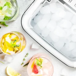 ICM12 BK Machine à glaçons automatique 120W 8 cubes en 6 à 8 min Panier 1 litre Réservoir 1 litre Pelle incluse Cocktail Duronic