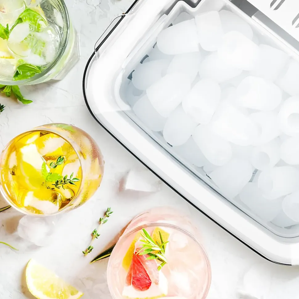 ICM12 BK Machine à glaçons automatique 120W 8 cubes en 6 à 8 min Panier 1 litre Réservoir 1 litre Pelle incluse Cocktail Duronic