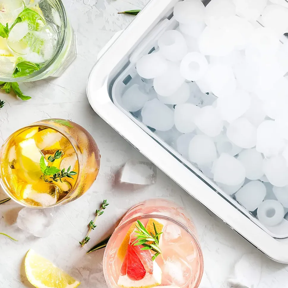 ICM120 WE Machine à glaçons automatique 120W 9 cubes 7 à 9 min Panier 600 g Réservoir 1,5 litre Boisson fraîche Cocktail Duronic