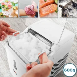 ICM120 WE Machine à glaçons automatique 120W 9 cubes 7 à 9 min Panier 600 g Réservoir 1,5 litre Boisson fraîche Cocktail Duronic