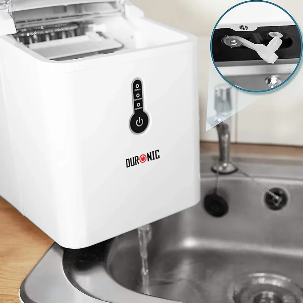 ICM120 WE Machine à glaçons automatique 120W 9 cubes 7 à 9 min Panier 600 g Réservoir 1,5 litre Boisson fraîche Cocktail Duronic