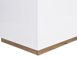 Ilot central de cuisine avec 2 portes et 1 niche en MDF - Naturel et blanc - CORELINA