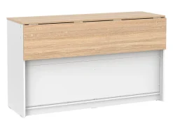 Ilot central de cuisine avec 2 portes - Blanc et chêne - BENITA