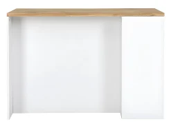 Ilot central de cuisine avec rangements - Blanc et Naturel - MEILI