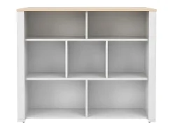 Ilot central de cuisine avec 7 niches - Blanc et naturel - OPOLE