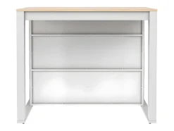 Ilot central de cuisine avec 7 niches - Blanc et naturel - OPOLE