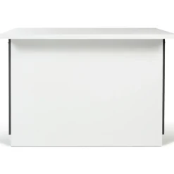 Ilot central IVO 120 cm blanc et gris avec plan de travail