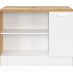 Ilot central LIO maxi capacité de rangement bois et blanc