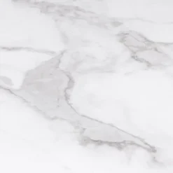 Ilot central UGO 110 cm effet marbre et noir ALASKA avec rangements