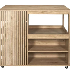 Ilot de cuisine Saulk en bois - Marron