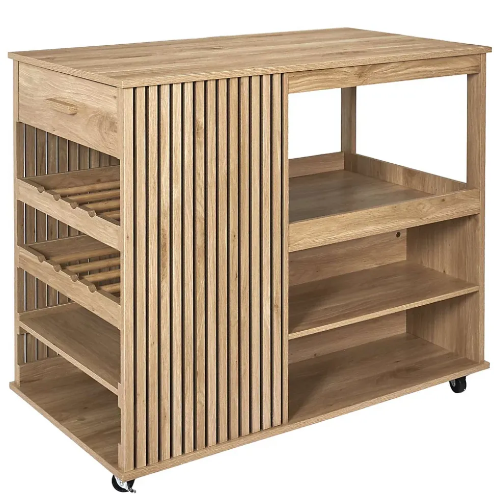 Ilot de cuisine Saulk en bois - Marron