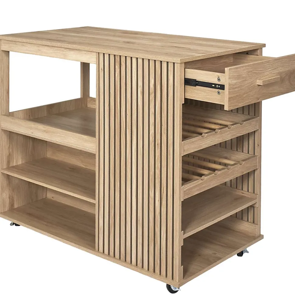 Ilot de cuisine Saulk en bois - Marron