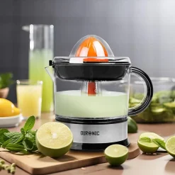 JE407 Presse agrumes 40W Capacité 700 ml 2 cônes interchangeables Filtre réglable Jus oranges citrons agrume frais Duronic