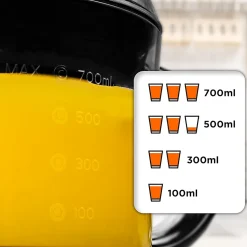 JE407 Presse agrumes 40W Capacité 700 ml 2 cônes interchangeables Filtre réglable Jus oranges citrons agrume frais Duronic