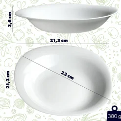 KADAX Assiette creuse 23 cm Blanc 6 pcs