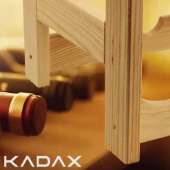 KADAX Casier à bouteilles de vin en bois 20 bouteilles Étagère à alcool