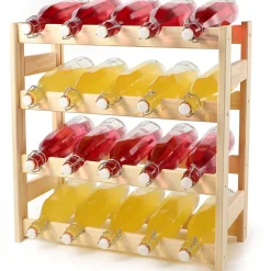 KADAX Casier à bouteilles de vin en bois 20 bouteilles Étagère à alcool