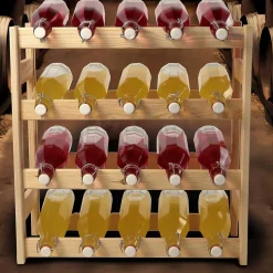 KADAX Casier à bouteilles de vin en bois 20 bouteilles Étagère à alcool