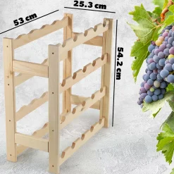 KADAX Casier à bouteilles de vin en bois 20 bouteilles Étagère à alcool