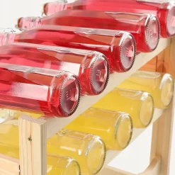 KADAX Casier à bouteilles de vin en bois 20 bouteilles Étagère à alcool