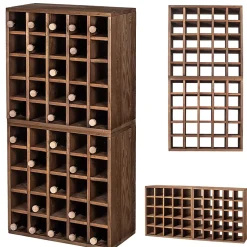 KADAX Casier à vin Échiquier en Bois Marron Foncé 2 pcs