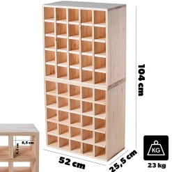 KADAX Casier à Vin Échiquier en Bois Marron Clair 2 pcs