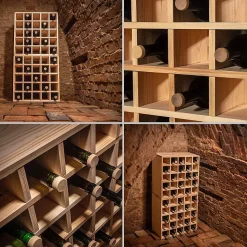 KADAX Casier à Vin Échiquier en Bois Marron Clair 2 pcs