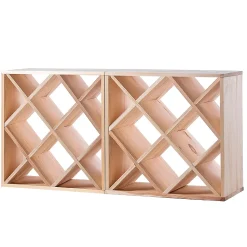 KADAX Casier à Vin Grille en Bois Marron Clair 2 pcs