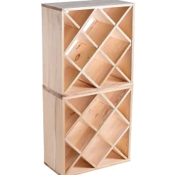 KADAX Casier à Vin Grille en Bois Marron Clair 2 pcs