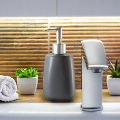 KADAX Distributeur de Savon Gel Liquide gris 2 x 400 ml