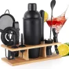 Kit Barman Mixology 11 Pièces avec Support Bambou noir