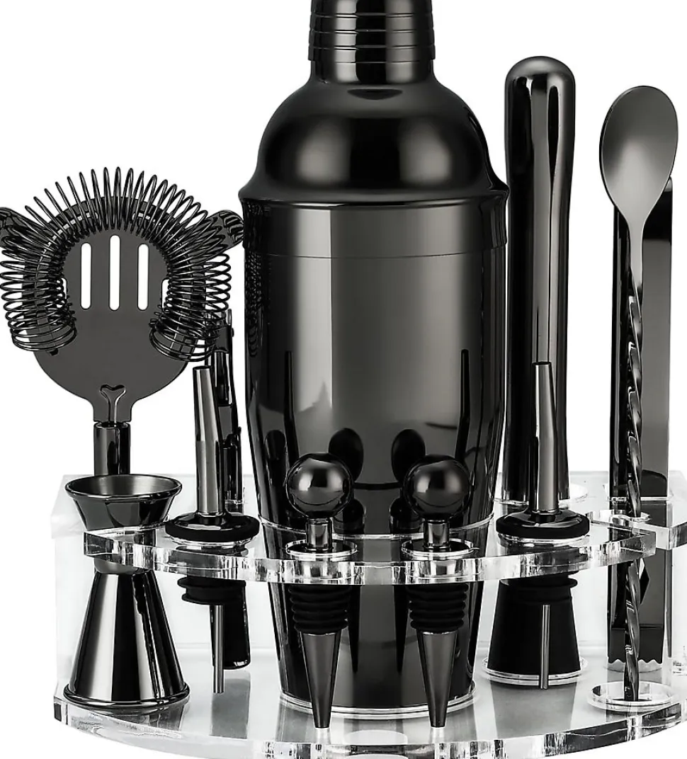 Kit Cocktail 12 Pièces avec Support Noir