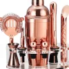 Kit Cocktail 12 Pièces avec Support Or Rose