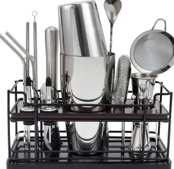 Kit Cocktail 20 Pièces avec Support Bambou et Recettes