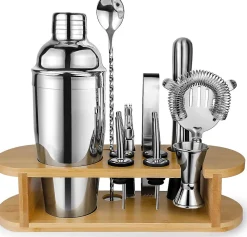 Kit Cocktail Complet avec Support en Bambou gris