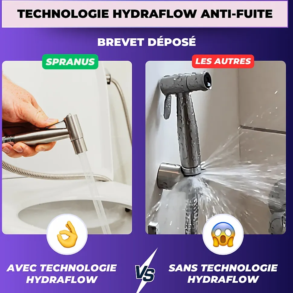Kit Douchette WC avec Robinet 3 voies (Brevet Déposé) - Marque Française - Qualité supérieure - Expert WC