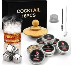 Kit Fumoir à Cocktail avec 6 Saveurs de Bois