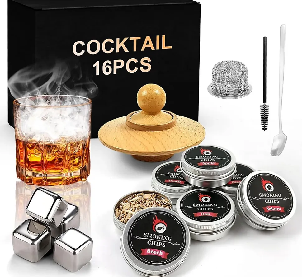 Kit Fumoir à Cocktail avec 6 Saveurs de Bois