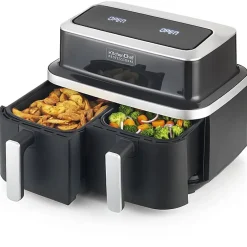 Kitchen Chef Friteuse sans huile double 2600w noir - KCPFR84-AIRDUO